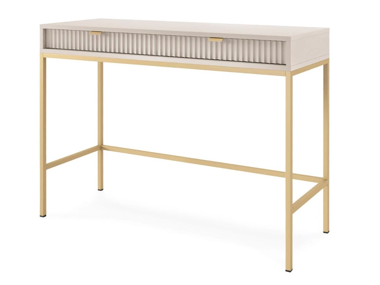 Schminktisch mit Schubladen Amber auf goldenen Beinen