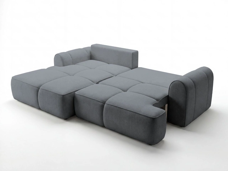 Ecksofa L-Form Links mit Schlaffunktion und Bettkasten Bonno Dunkelgrau