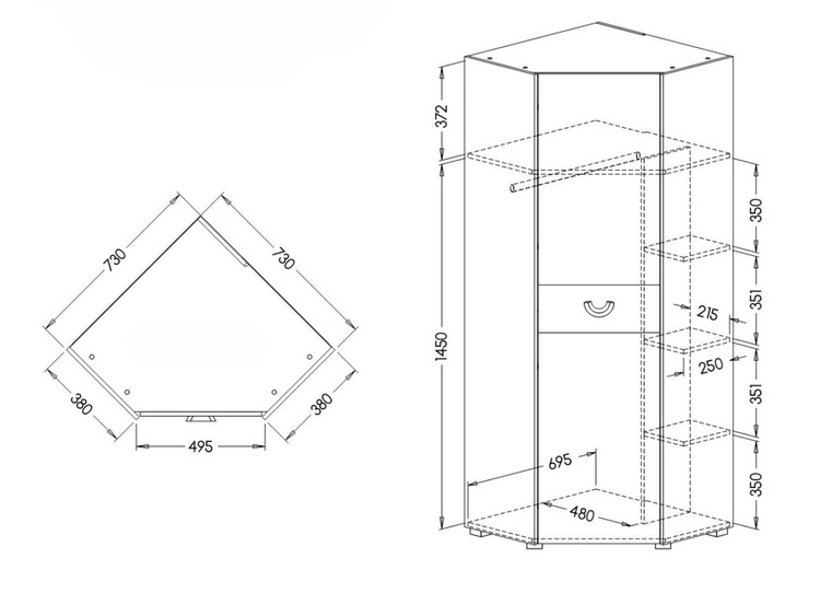 Ein Möbel-Set für ein Jugendzimmer Casa Nash Eiche, Weiß, Grau