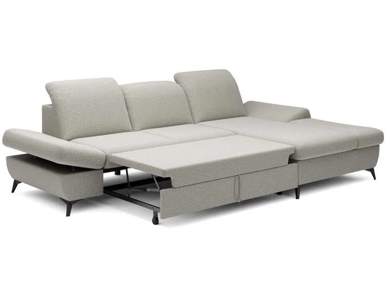 Ecksofa L-Form Rechts mit Schlaffunktion und Bettkasten Hannover Beige