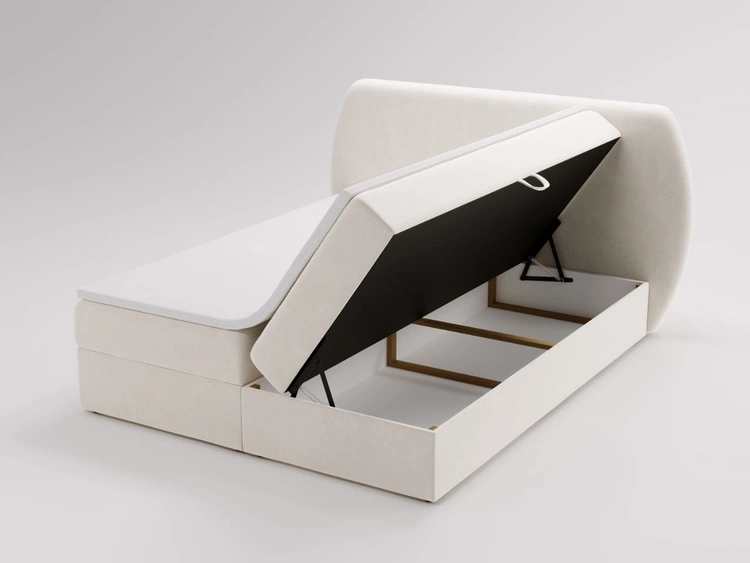 Boxspringbett mit Bettkasten 120x200 Bogota Creme