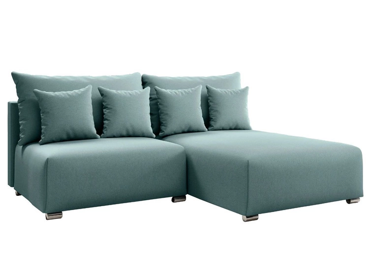 Ecksofa L-Form Rechts mit Schlaffunktion und Bettkasten Ronni Hellblau