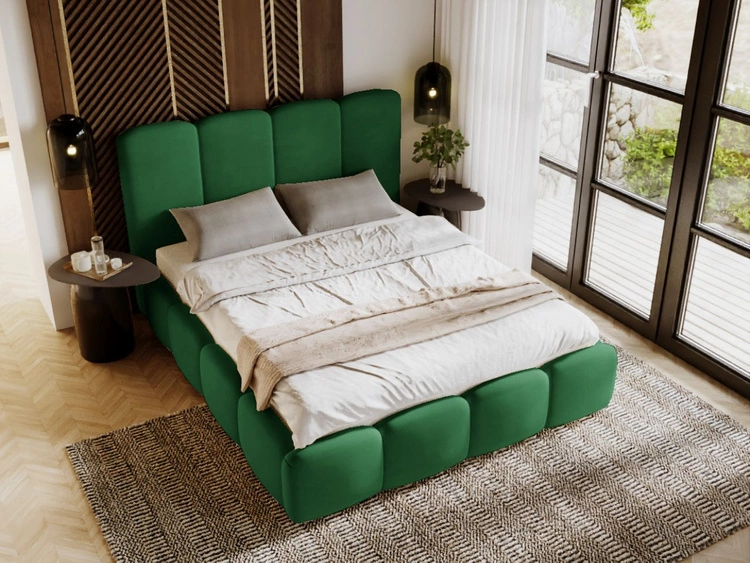 Polsterbett mit Bettkasten und Lattenrost 180x200 Galli Grün