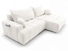 Ecksofa L-Form mit Schlaffunktion und Bettkasten Tulio Rechts Creme