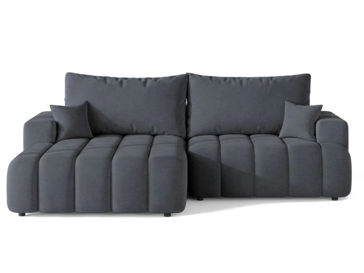 Ecksofa L-Form Links mit Schlaffunktion und Bettkasten Caleo Grau