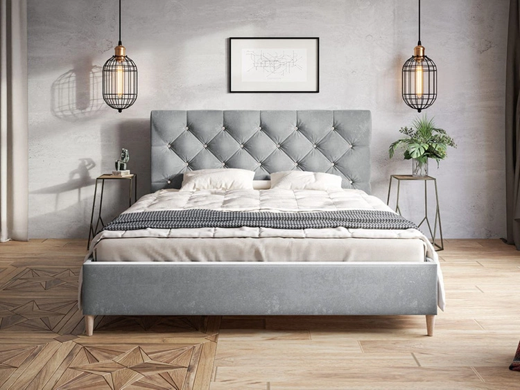 Polsterbett mit Lattenrost 140x200 Tril Grau