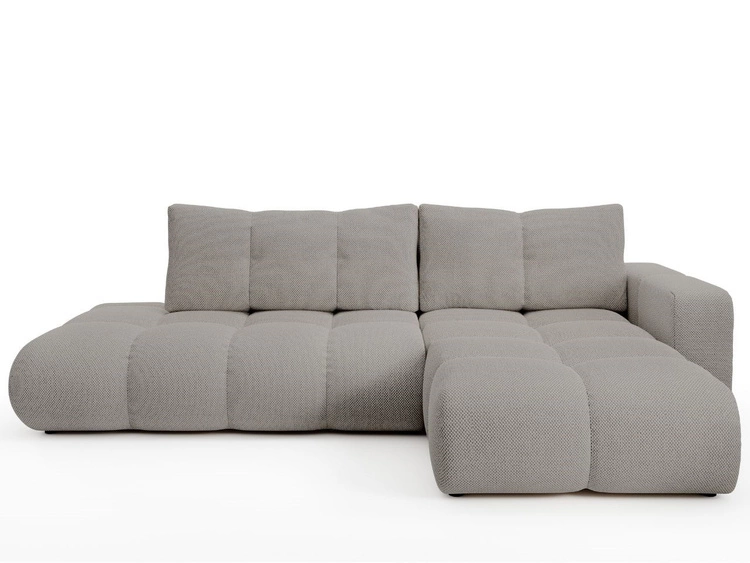 Ecksofa L-Form Rechts mit Schlaffunktion und Bettkasten Sile L Grau