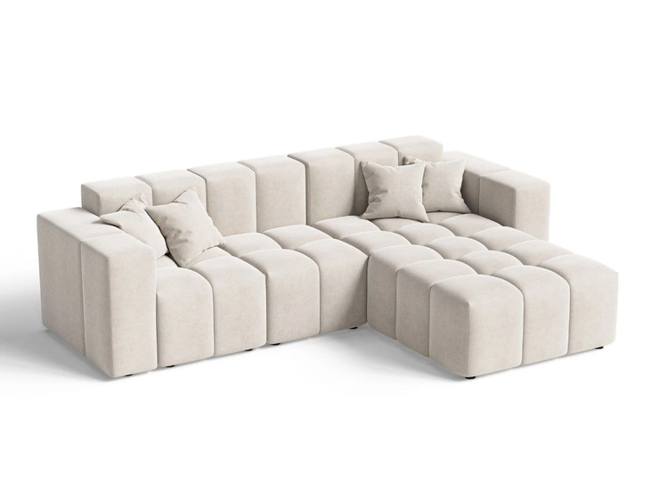 Ecksofa L-Form Rechts Moderne Ecksofa Loopo Creme