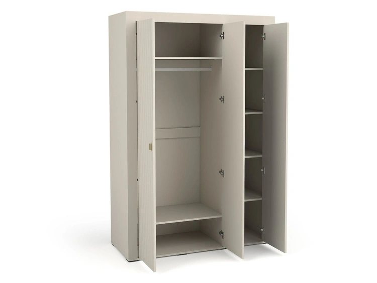 Kleiderschrank mit Drehtüren, Kleiderstange und Spiegel Messina Kaschmir