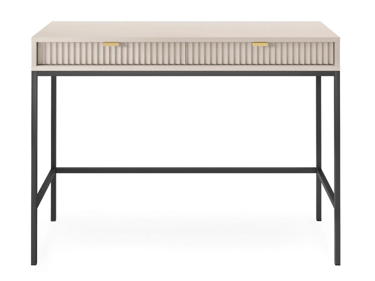 Schminktisch mit Schubladen Amber auf schwarzen Beinen