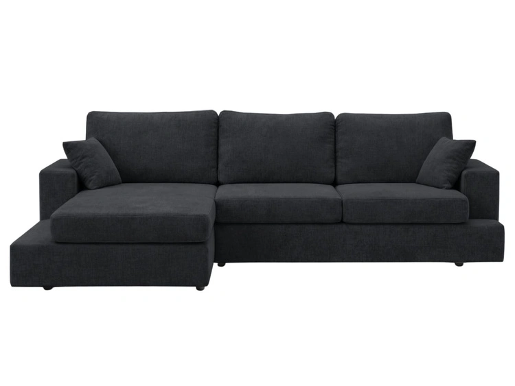 Ecksofa L-Form fürs Wohnzimmer Nesto Links Schwarz