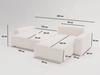 Ecksofa L-Form Rechts mit Schlaffunktion und Bettkasten Tazones Beige