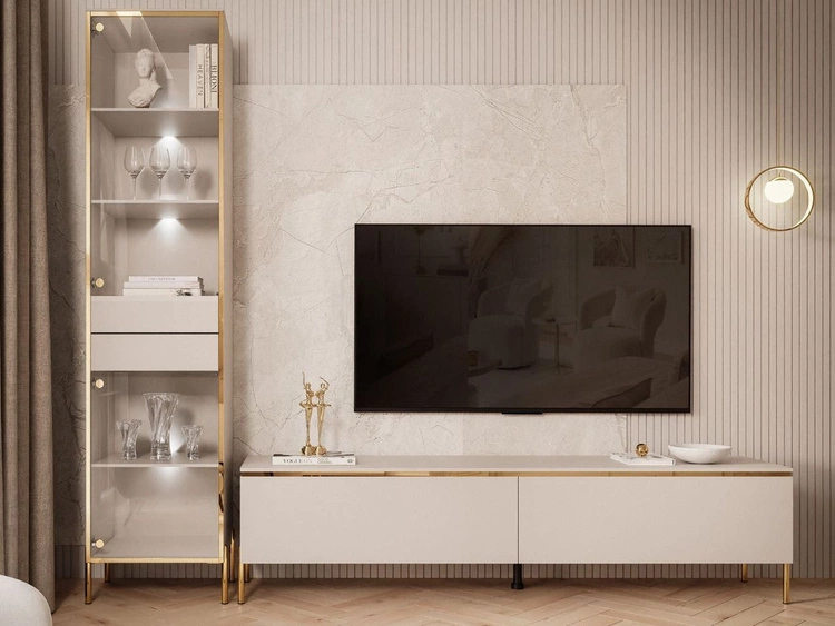 Wohnzimmer-Set mit LED-Beleuchtung im Glamour-Stil Evare Kaschmir