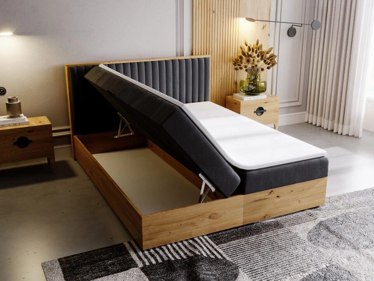 Boxspringbett mit Bettkasten 160x200 Forest Anthrazit