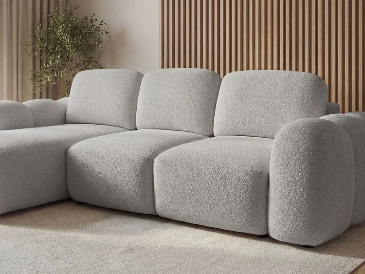 Ecksofa L-Form mit Schlaffunktion und Bettkasten Avelin Links Grau