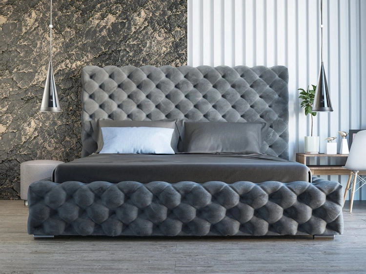 Polsterbett mit Bettkasten und Lattenrost 180x200 Heaven Dunkelgrau