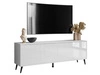 TV-Lowboard mit Türen schwarze Beine Vivance Weiß Hochglanz