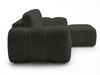 Ecksofa L-Form mit Schlaffunktion und Bettkasten Avelin Rechts Schwarz