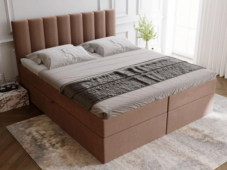 Boxspringbett mit Bettkasten 140x200 Mocca Braun