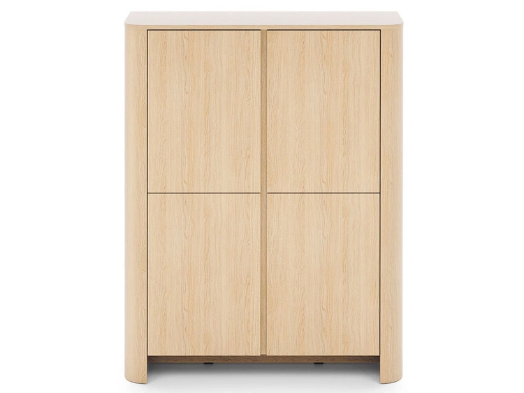 Vier-Tür-Kommode mit goldener Dekorleiste Brillo Vicenza-Eiche