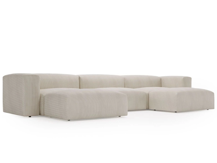 Wohnlandschaft Universell Moderne Cord Ecksofa Landi Beige