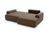 Ecksofa L-Form mit Schlaffunktion und Bettkasten Savana Rechts Bouclé-Stoff Braun
