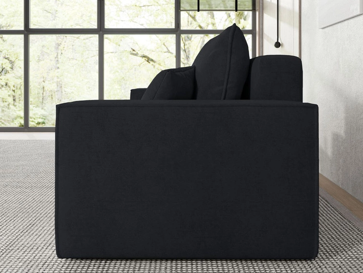 Schlafsofa mit Bettfunktion und Bettkasten Sivra Schwarz
