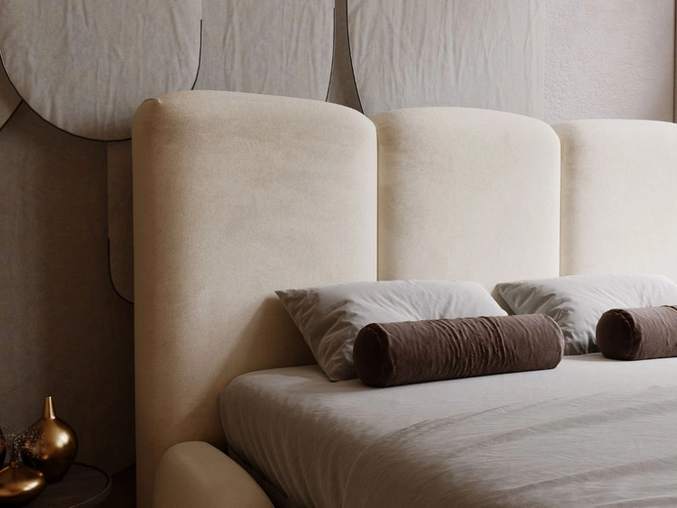 Polsterbett mit Bettkasten und Lattenrost 140x200 Bubble Beige