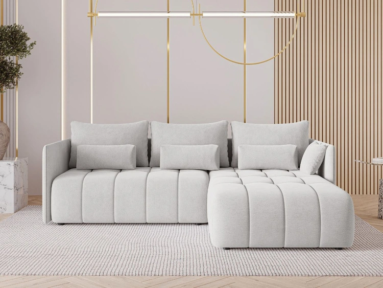 Ecksofa L-Form mit Schlaffunktion und Bettkasten Ardi Grau