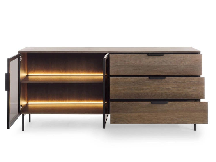 Kommode mit Türen und Schubladen Lumina Eiche Dunin