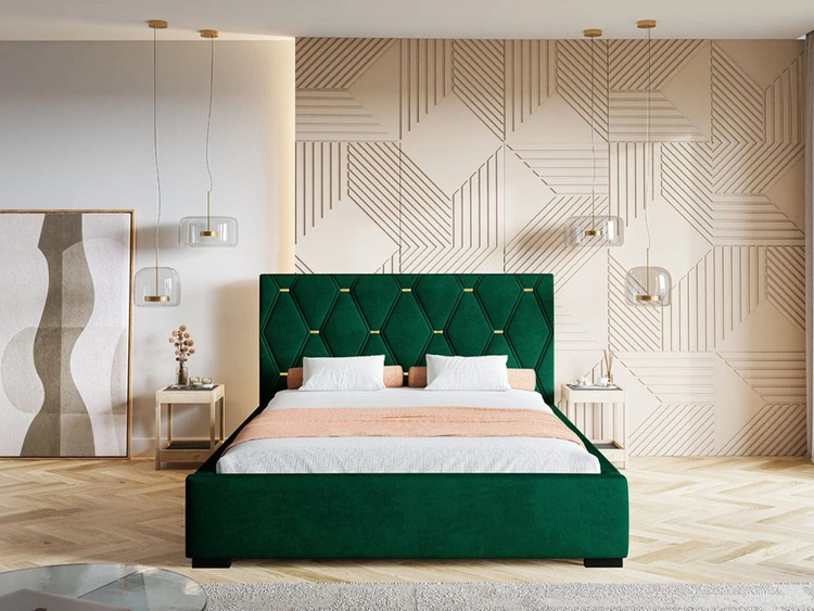 Polsterbett mit Bettkasten und Lattenrost 160x200 Tasso Grün