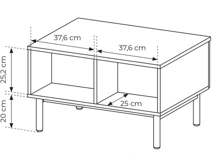 Couchtisch mit Stauraum Loara Eich Evoke, Schwarz