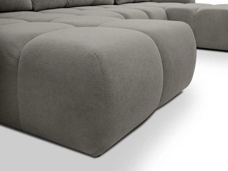 Wohnlandschaft mit Schlaffunktion und Bettkasten Sile U Grau