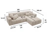Ecksofa L-Form Links Nork Creme