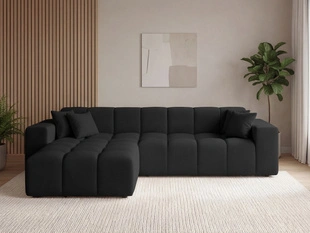 Ecksofa L-Form Links Moderne Ecksofa Loopo Schwarz