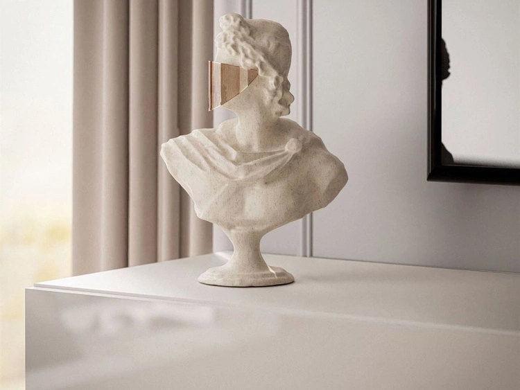 Hänge TV-Schrank 270 cm für Wohnzimmer mit LED-Beleuchtung Aurelie Kaschmir Hochglanz