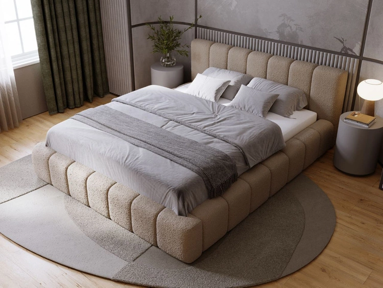 Polsterbett mit Bettkasten und Lattenrost 140x200 Orio Braun