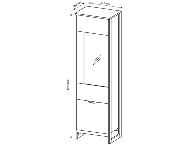 Vitrinenschrank 56 cm Denis Dunkelbraun