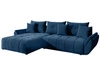 Ecksofa L-Form mit Schlaffunktion und Bettkasten Decor L Dunkelblau