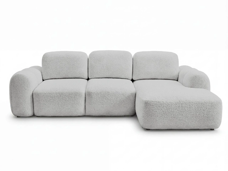 Ecksofa L-Form mit Schlaffunktion und Bettkasten Avelin Rechts Grau