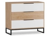 Kommode mit 3 Schubladen Vigo Hickory Weiß matt