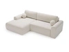 Ecksofa L-Form mit Schlaffunktion und Bettkasten Savana Links Bouclé-Stoff Weiß