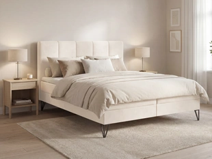 Boxspringbett mit Bettkasten 140x200 Vendi cremig