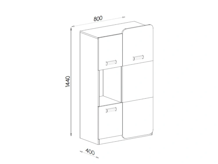 Ein Bücherregal mit Regalböden für ein Teenagerzimmer Lindo Weiß, Nash Eiche