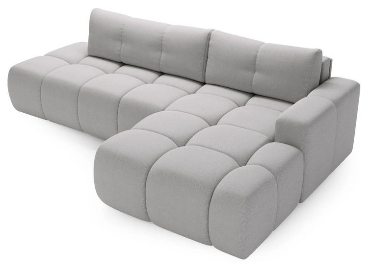 Ecksofa L-Form Rechts mit Schlaffunktion und Bettkasten Montero Grau