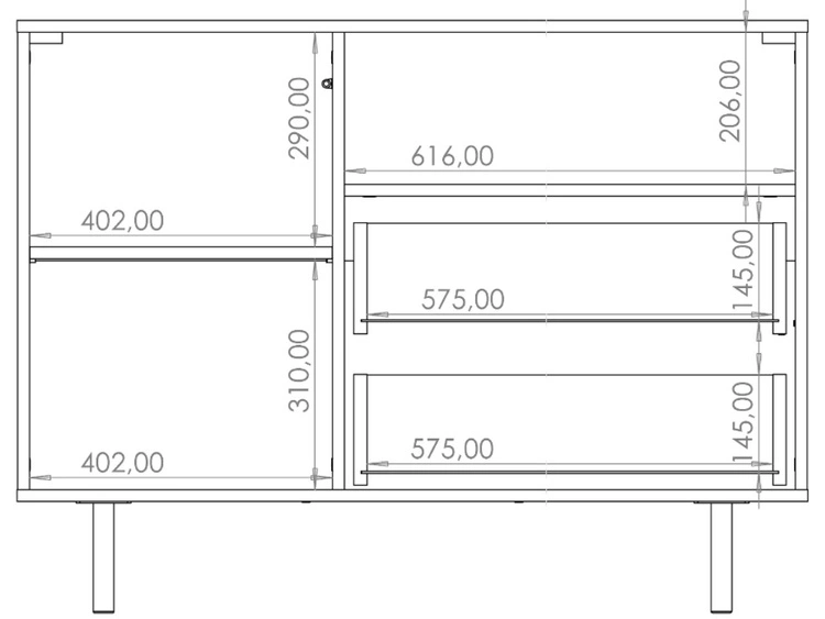 Kommode mit Türe und Schubladen Ankara Kaschmir