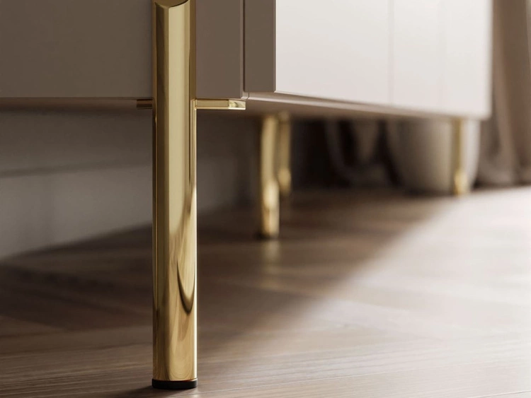 TV-Lowboard im Glamour-Stil mit LED-Beleuchtung Celle, Kaschmir matt