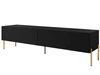 TV-Lowboard mit Türen auf Goldenen Metallbeinen 175 cm Sorelle Schwarz Matt
