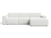 Ecksofa L-Form Rechts Lavia Bouclé-Stoff Weiß 