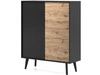 Zweitürige Kommode Astro Schwarz, Artisan Eiche